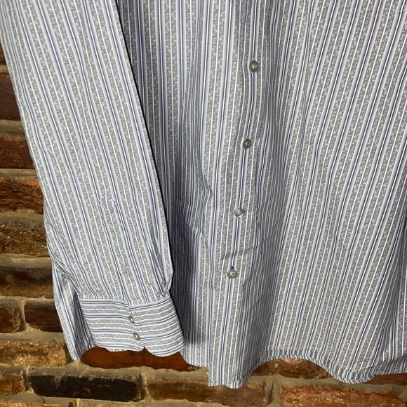 Pronto Uomo Gray Printed Long Sleeve Button Down Shirt Men's Size 2XL Tall - Picture 3 of 5